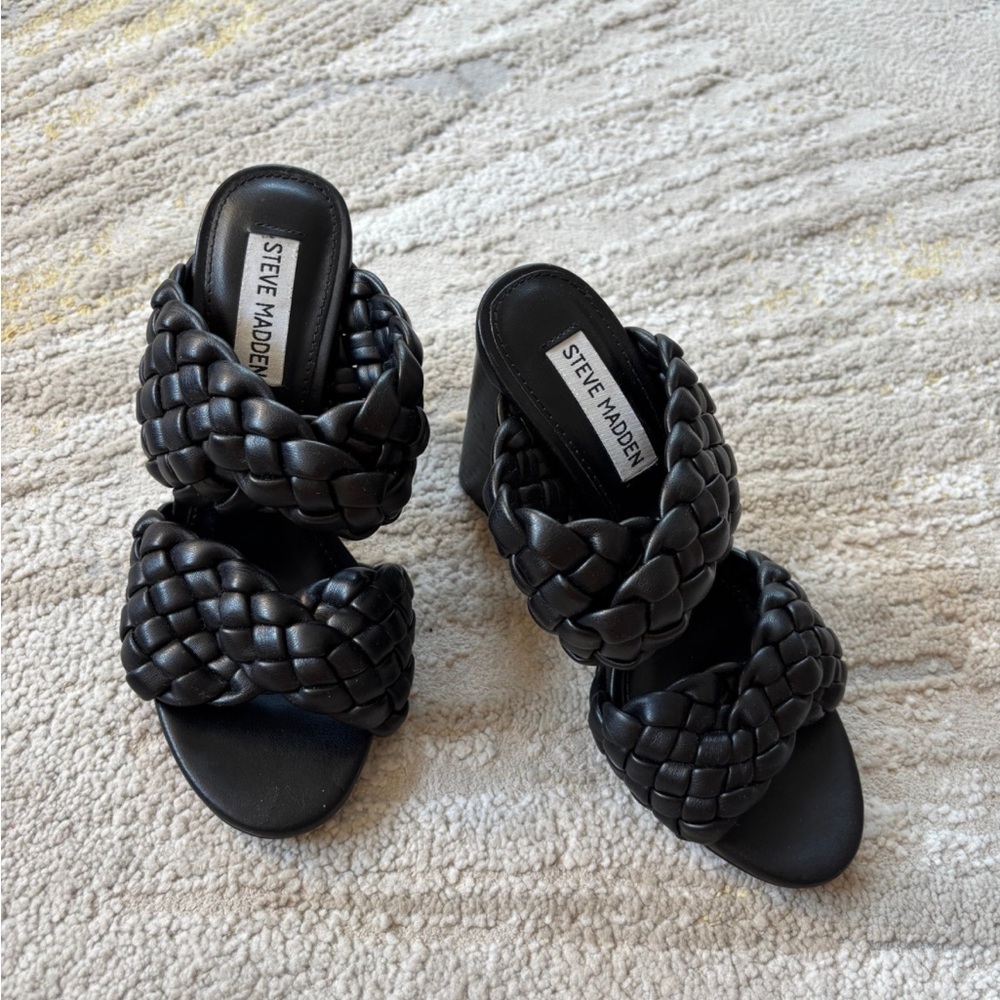 Steve Madden Black Braided Women's Sandals